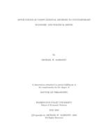 Applications of Computational Methods to Contemporary Economic and Political Issues