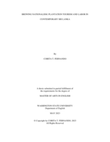 Brewing Nationalism: Plantation Tourism and Labor in Contemporary Sri Lanka