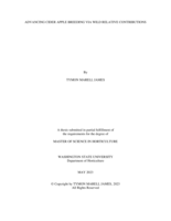 Advancing Cider Apple Breeding via Wild Relative Contributions