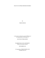 Essays on Applied Microeconomics
