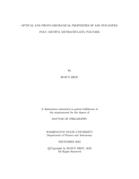 Optical and Photo-Mechanical Properties of Azo Dye-Doped Poly (Methyl Methacrylate) polymer