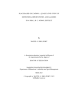 Place-Based Education: a Qualitative Study of Definitions, Opportunities, and Barriers in a Small K-12 School District