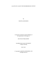 Allostatic Load in the Neighborhood Context