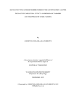 Reconstructing Summer Temperatures in the Southwestern US Over the Last Five Millennia: Effects on Prehispanic Farmers and the Spread of Maize Farming