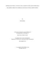 Feedback Matters: a Study of the Learning of Practicing Principals Regarding Formative Feedback for Instructional Improvement