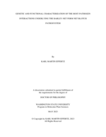 Genetic and Functional Characterization of the Host-Pathogen Interactions Underlying the Barley-Net Form Net Blotch Pathosystem