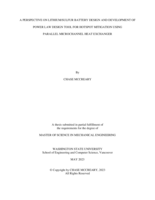 A perspective on lithium/sulfur battery design and development of power law design tool for hotspot mitigation using parallel microchannel heat exchanger