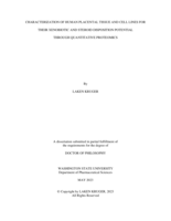Characterization of human placental tissue and cell lines for their xenobiotic and steroid disposition potential through quantitative proteomics