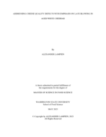 Addressing cheese quality defects with emphasis on late blowing in aged white cheddar