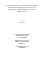 The Impact of Parent-Mediated Naturalistic Interventions with the Addition of Speech-Generating Devices on Vocalizations of Individuals with Autism Spectrum Disorder and Complex Communication Needs