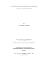 Evaluating Early Childhood Education Programs: a Systematic Literature Review