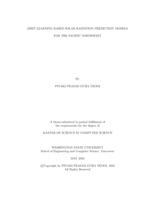 Deep Learning Based Solar Radiation Prediction Models for the Pacific Northwest