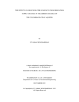 The effects on groundwater resources from irrigation supply changes in the Odessa subarea of the Columbia Plateau aquifer.