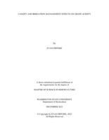 Canopy and Irrigation Management Effects on Grape Acidity
