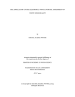 The Application of the Electronic Tongue for the Assessment of White Wine Quality