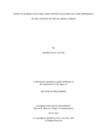 Effects of Media Features and Content Features on User Experience in the Context of Social Media Videos
