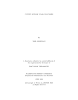 Convex Sets of Stable Matrices