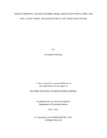 Characteristics and Health Behaviors Associated with Latinx and Non-Latinx White Adolescent Fruit and Vegetable Intake