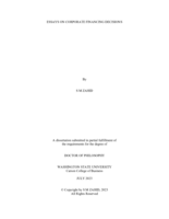 Essays on Corporate Financing Decisions