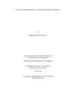 Essays in Environmental and Development Economics