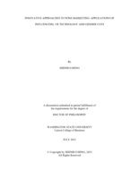 Innovative approaches to wine marketing: Applications of influencers, VR technology and gender cues