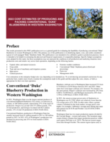 2022 cost estimates of producing and packing conventional 'Duke' blueberries in Western Washington