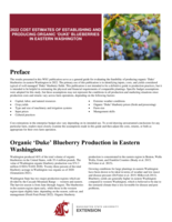 2022 cost estimates of establishing and producing organic 'Duke' blueberries in Eastern Washington