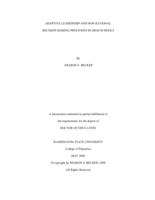 Adaptive leadership and non-rational decision making processes in high schools