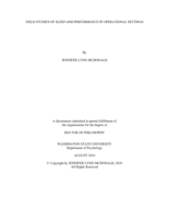Field studies of sleep and performance in operational settings