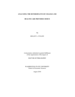 Analyzing the determinants of college and health care provider choice