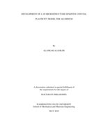 Development of a 3D microstructure sensitive crystal plasticity model for aluminum