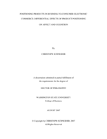 Positioning products in business-to-consumer electronic commerce: differential effects of product positioning on affect and cognition