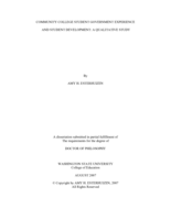 Community college student government experience and student development: a qualitative study