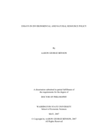 Essays in environmental and natural resource policy