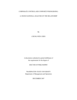 Corporate control and corporate wrongdoing: a cross-national analysis of the relationship