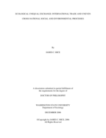 Ecological unequal exchange: international trade and uneven cross-national social and environmental processes