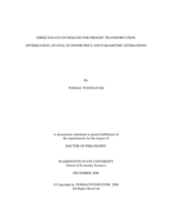 Three essays on demand for freight transportation: optimization, spatial econometrics and parametric estimations