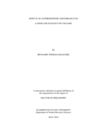 Effects of anthropogenic disturbance on landscape ecology of cougars
