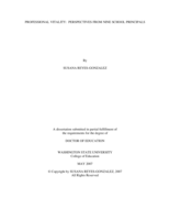 Professional vitality: perspectives from nine school principals