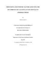 Processing and intrinsic factors affecting the occurrence of calcium lactate crystals in cheddar cheese