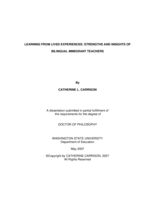 Learning from lived experiences: strengths and insights of bilingual immigrant teachers