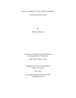 Latinas aspiring to the superintendency: a portraiture study