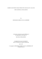 Carbon nanotubes characterization and quality analysis using artificial intelligence