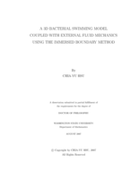 A 3D bacterial swimming model coupled with external fluid mechanics using the immersed boundary method