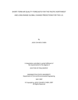 Short-term air quality forecasts for the Pacific Northwest and long-range global change predictions for the U.S.