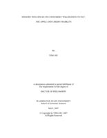 Sensory influences on consumers' willingness to pay: the apple and cherry markets
