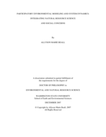 Participatory environmental modeling and system dynamics: integrating natural resource science and social concerns