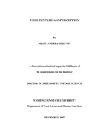 Food texture and perception