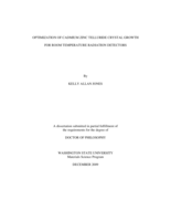 Optimization of cadmium zinc telluride crystal growth for room temperature radiation detectors