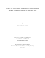 The impact of student ability and method for varying the position of correct answers in classroom multiple-choice tests